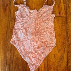 Acacia Swimwear Marlow Bodysuit in Garnet Snake